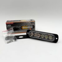 8891902 Buyers Thin 4.5" Horizontal LED Strobe Light, Amber/Clear
