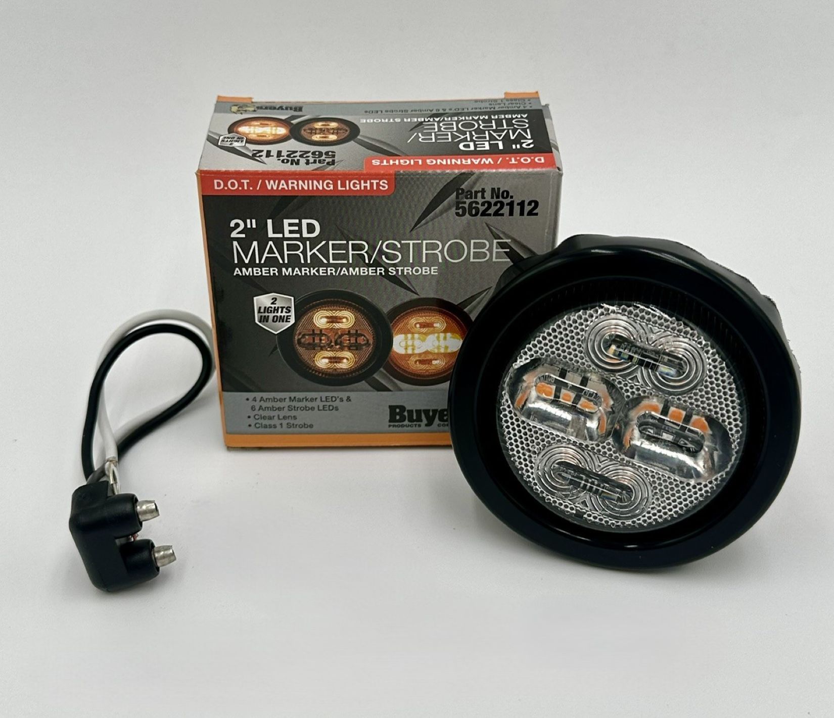 5622112 Buyers Marker/Strobe Light, 2″, Amber/Amber