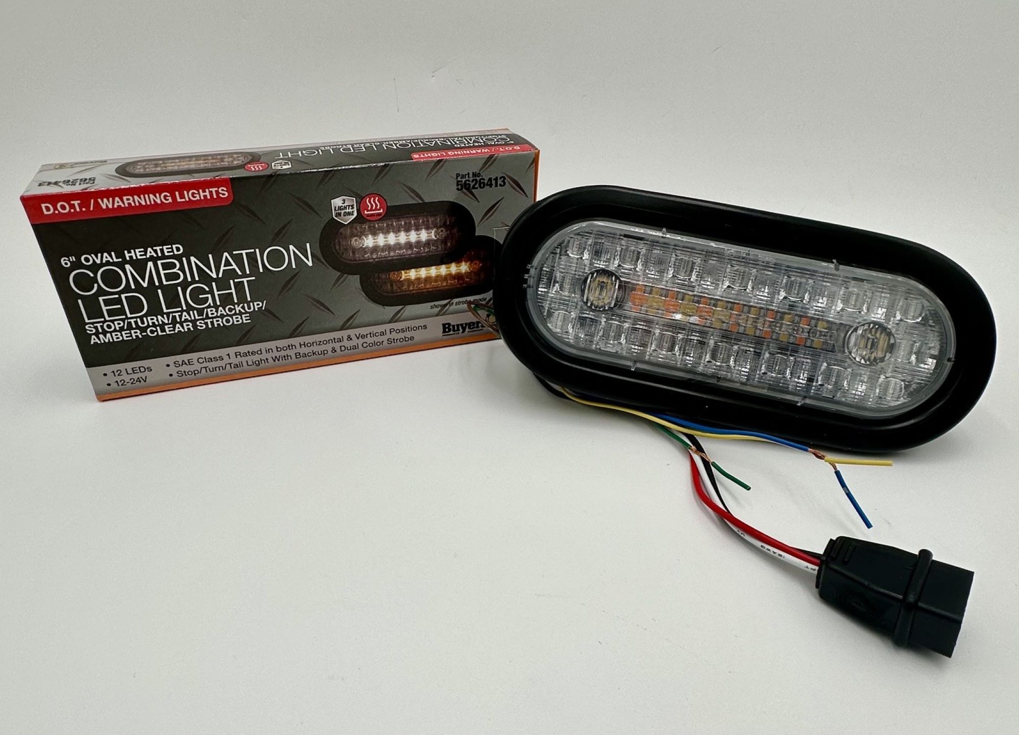 5626413 Buyers Combo S/T/T/BU/Strobe Light, Amber/Clear – Heated